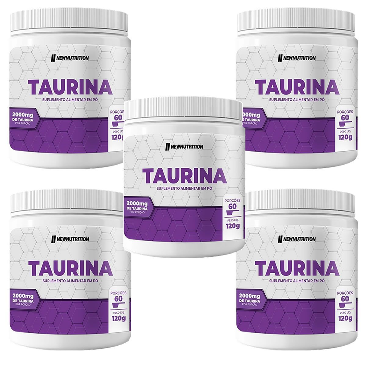Kit 5X Taurina - 120g Sem Sabor - NewNutrition