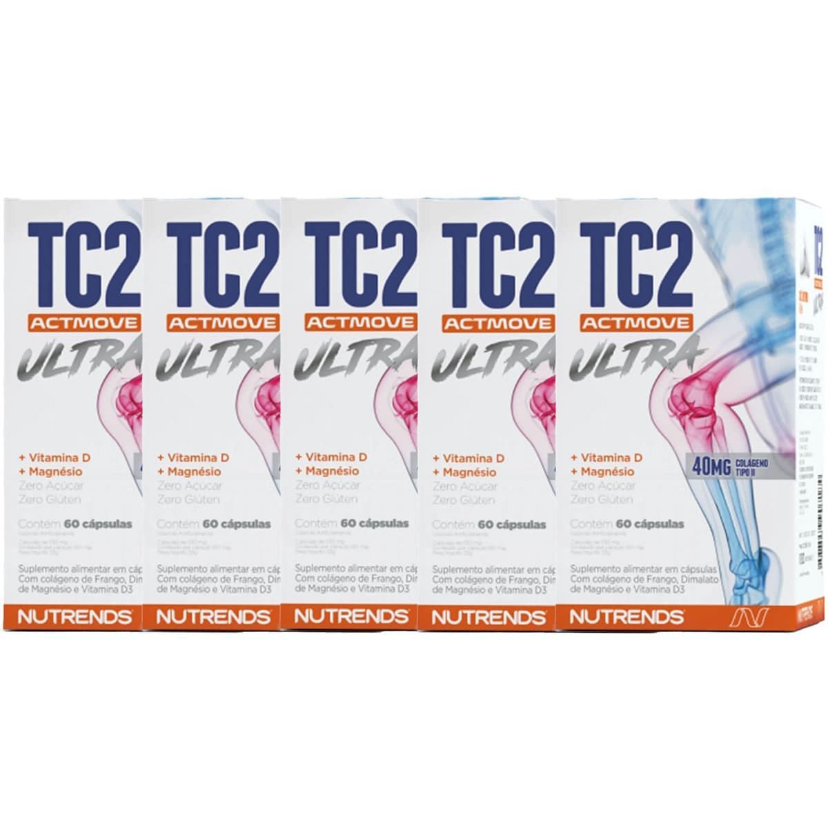 Kit 5X TC2 Col�geno Tipo II  Ultra Actmove 550mg - 60 C�spulas - Nutrends