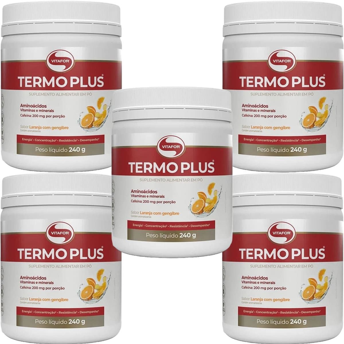 Kit 5X Termo Plus - 240g Laranja com Gengibre - Vitafor