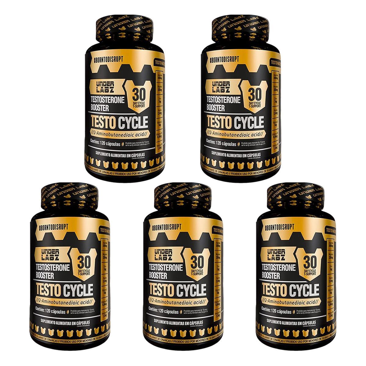 Kit 5X Testo Cycle - 120 Capsulas - Under Labz