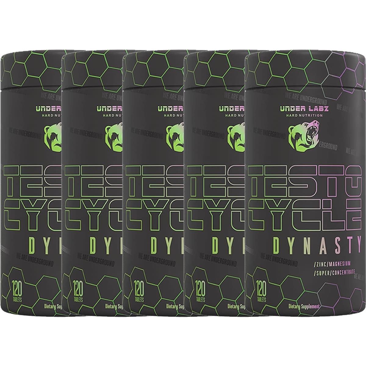 Kit 5X Testo Cycle Dynasty - 120 Tabletes - Under Labz