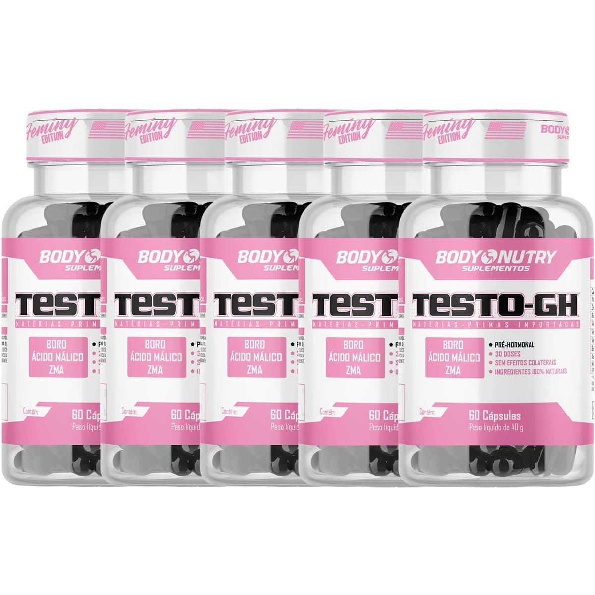 Kit 5X Testo GH Feminy - 60 C�psulas - Body Nutry