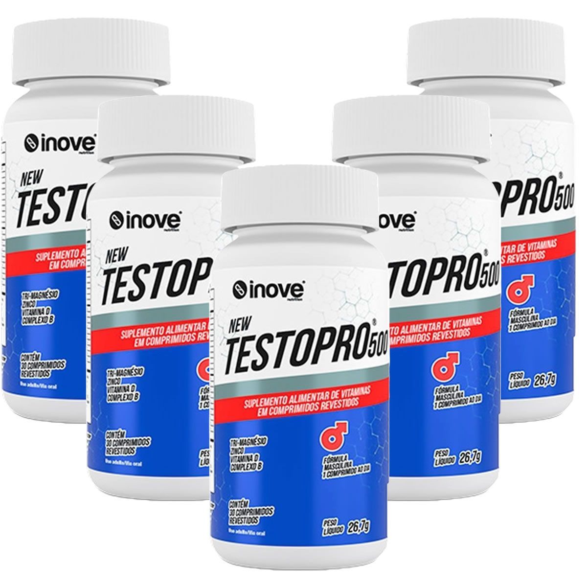 Kit 5X Testopro 500 - 30 C�psulas - Inove Nutrition