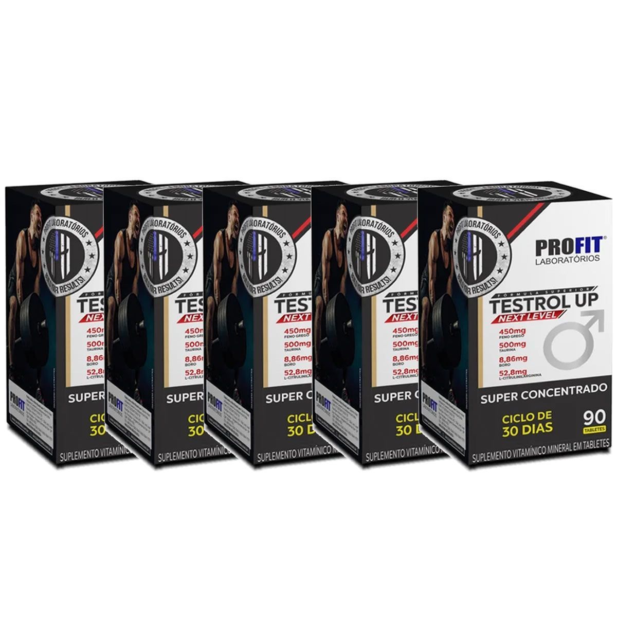 Kit 5X Testrol Up Next Level - 90 Tabletes - ProFit