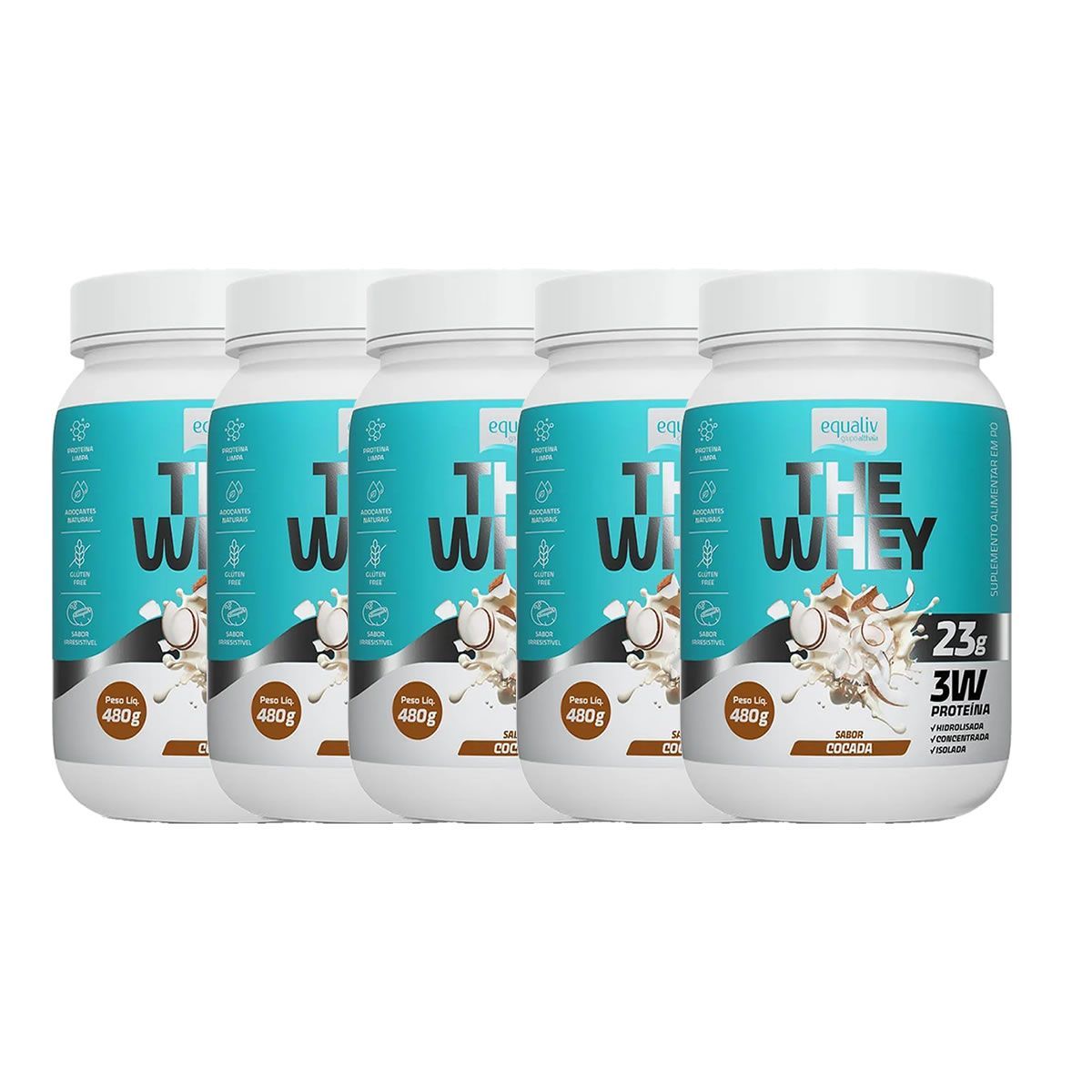 Kit 5X The Whey - 480g Cocada - Equaliv