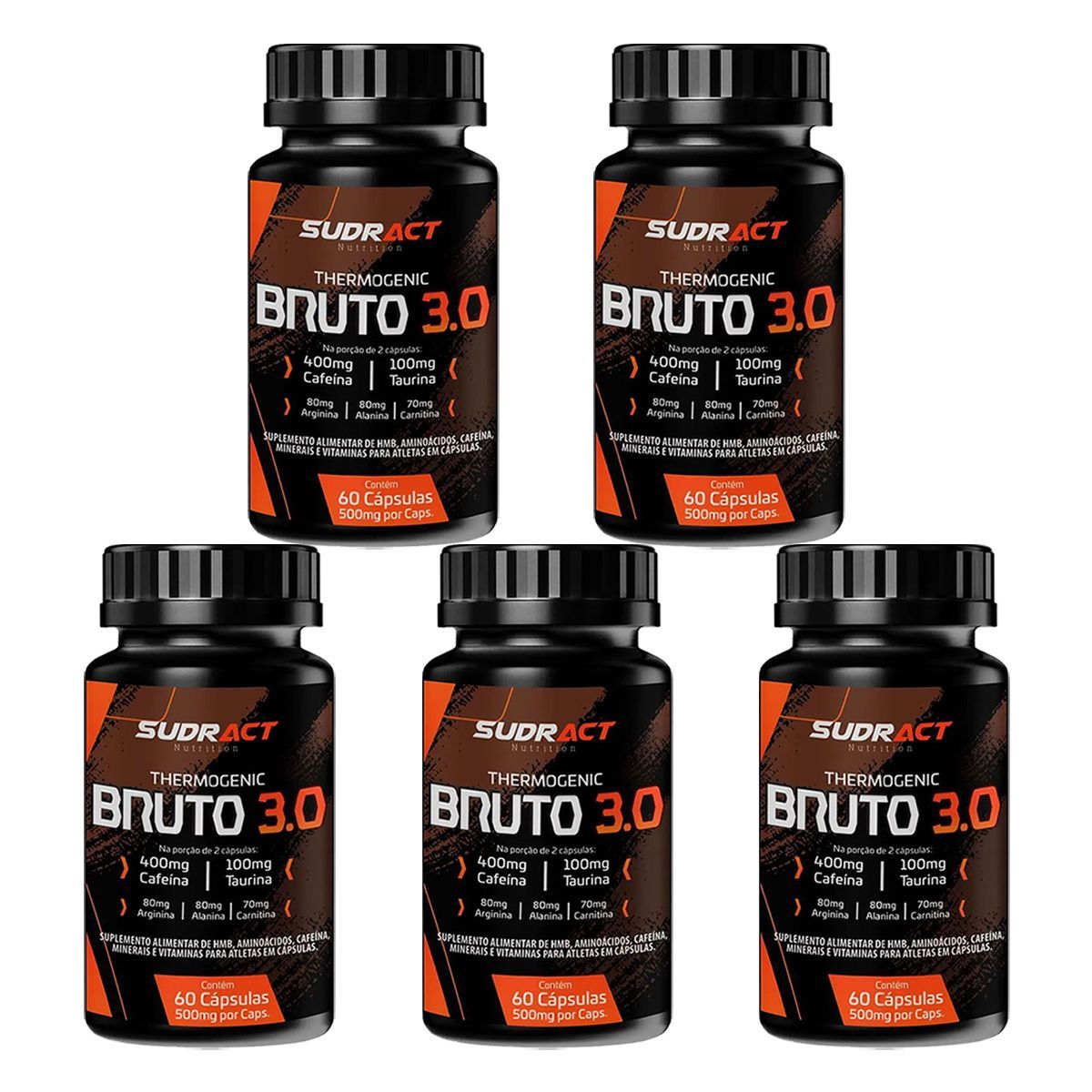 Kit 5X Thermogenic Bruto 3.0 - 60 C�psulas - Sudract Nutrition