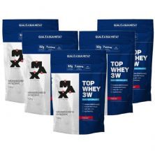 Kit 5X Top Whey 3W - 1800g Refil Morango - Max Titanium