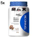 Kit 5X Top Whey 3W - 900g Creme de Avel� - Max Titanium