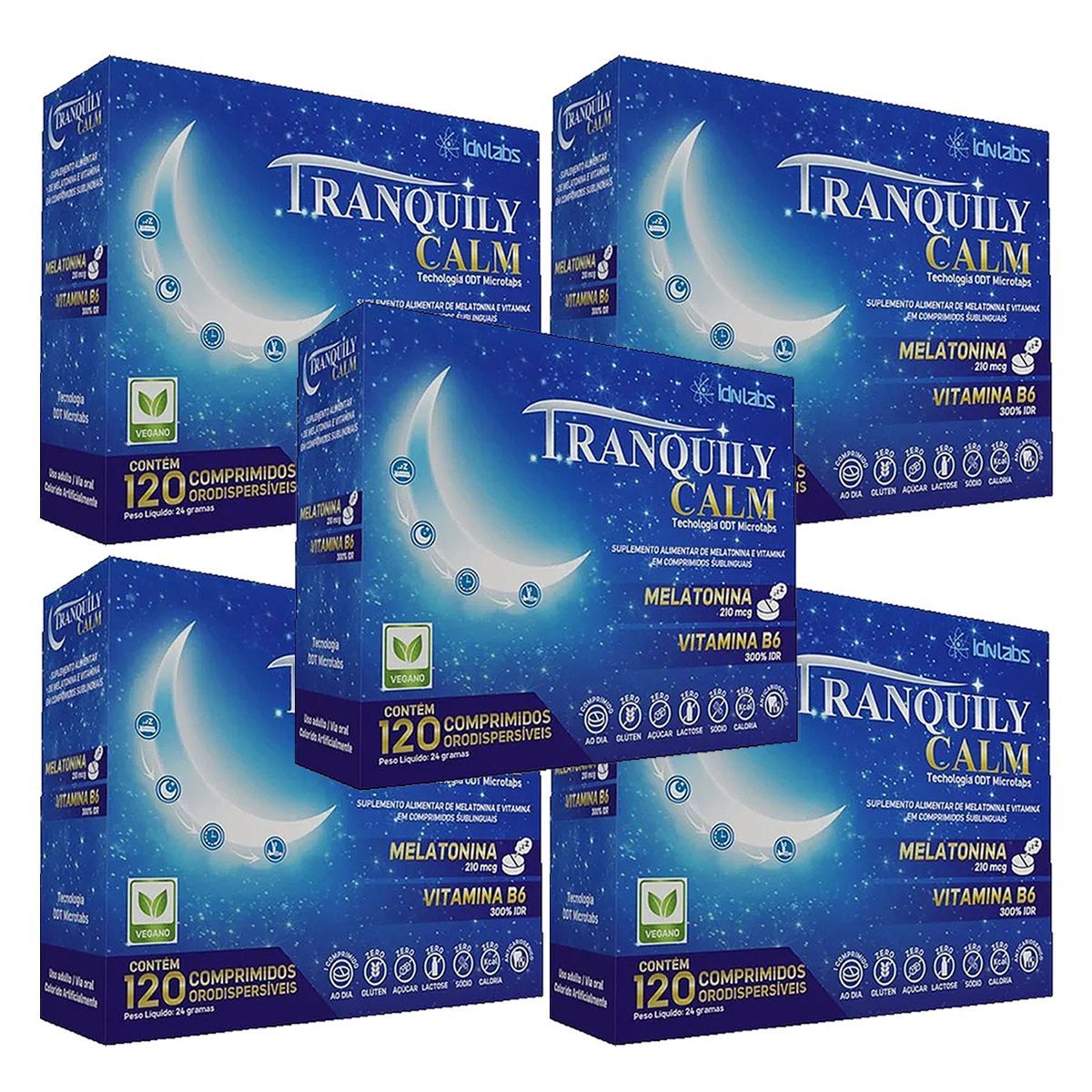 Kit 5X Tranquily Calm - 120 Comprimidos - IDN Labs