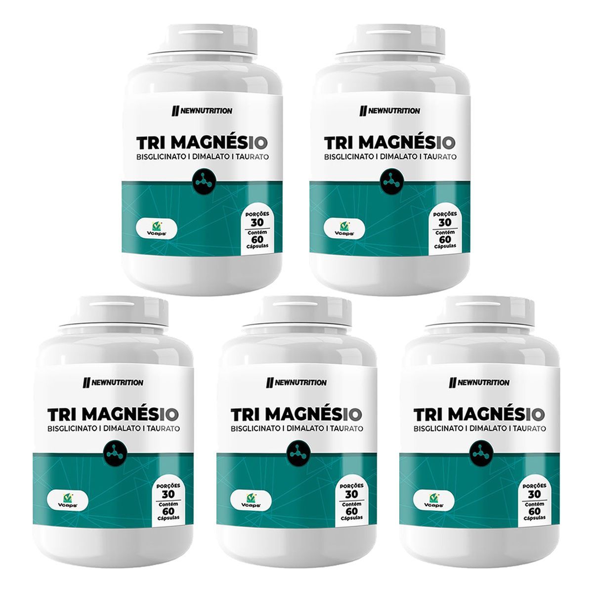 Kit 5X Tri Magn�sio - 60 C�psulas - NewNutrition