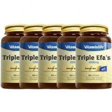 Kit 5X Triple EFAS Omega 3 6 9 - 1000mg 60 softgels - Vitaminlife