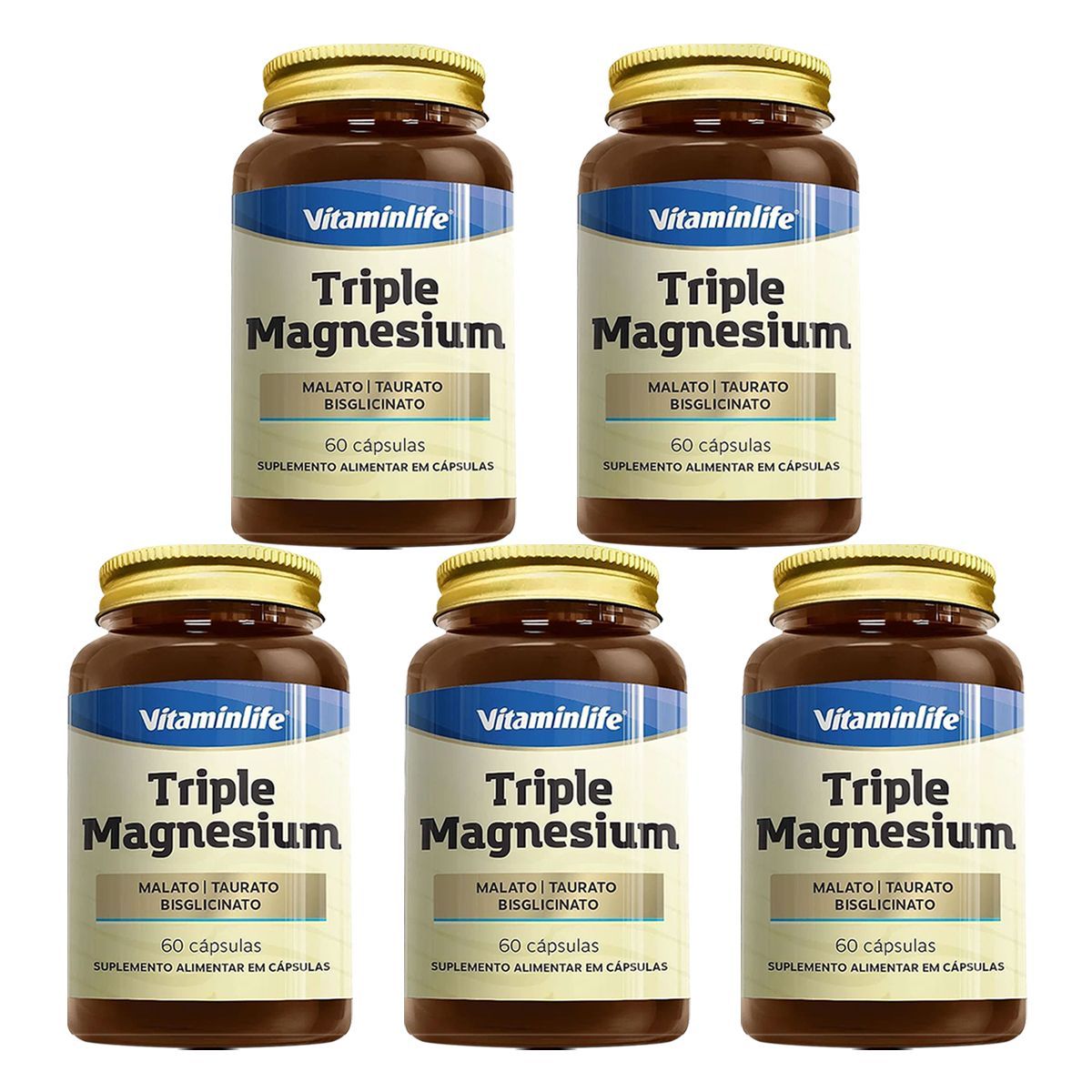 Kit 5X Triple Magnesium - 60 C�psulas - VitaminLife