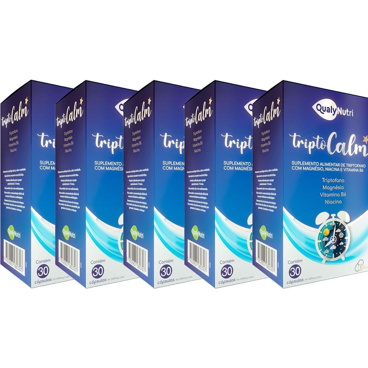 Kit 5X Tripto Calm - 30 C�psulas - QualyNutri