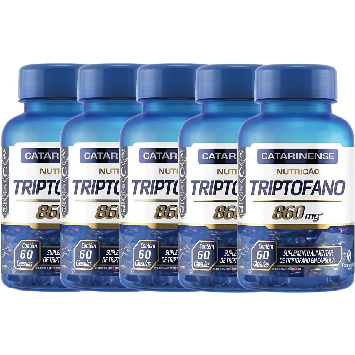Kit 5X Triptofano - 60 C�psulas - Catarinense Nutri��o