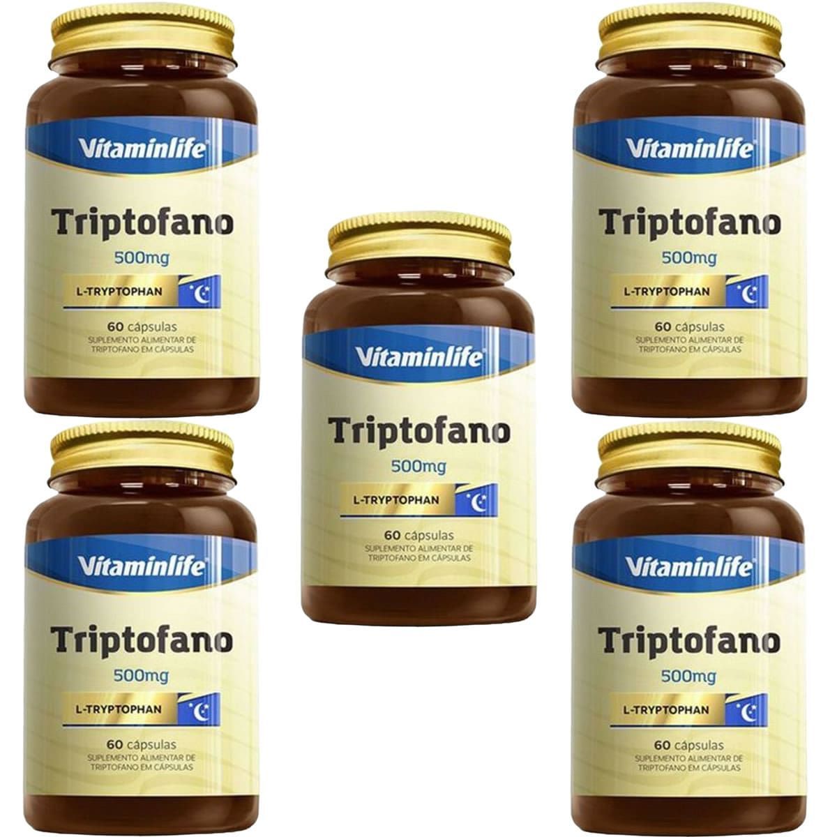Kit 5X Triptofano - 60 C�psulas - Vitaminlife
