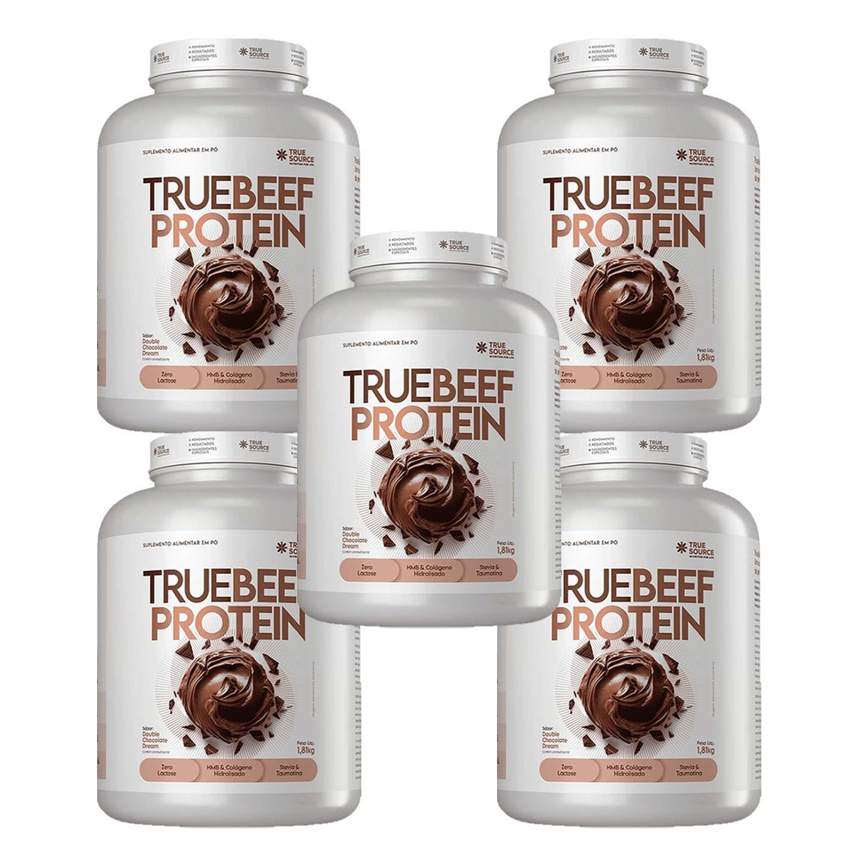 Kit 5X True Beef Protein - 1810g Double Chocolate Dream  - True Source