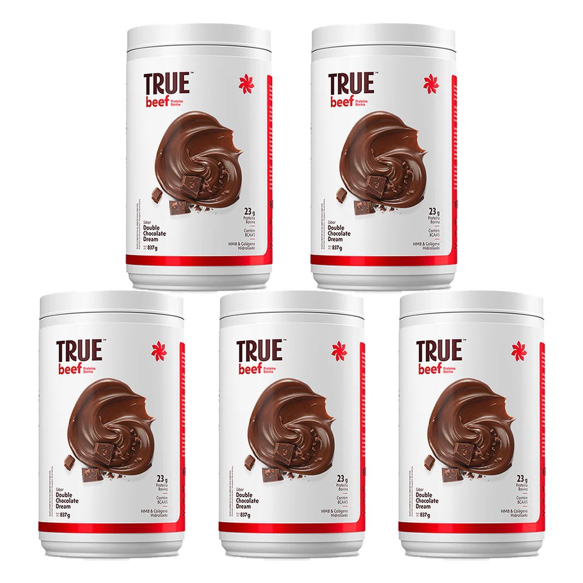 Kit 5X True Beef Protein - 837g Double Chocolate Dream - True Source