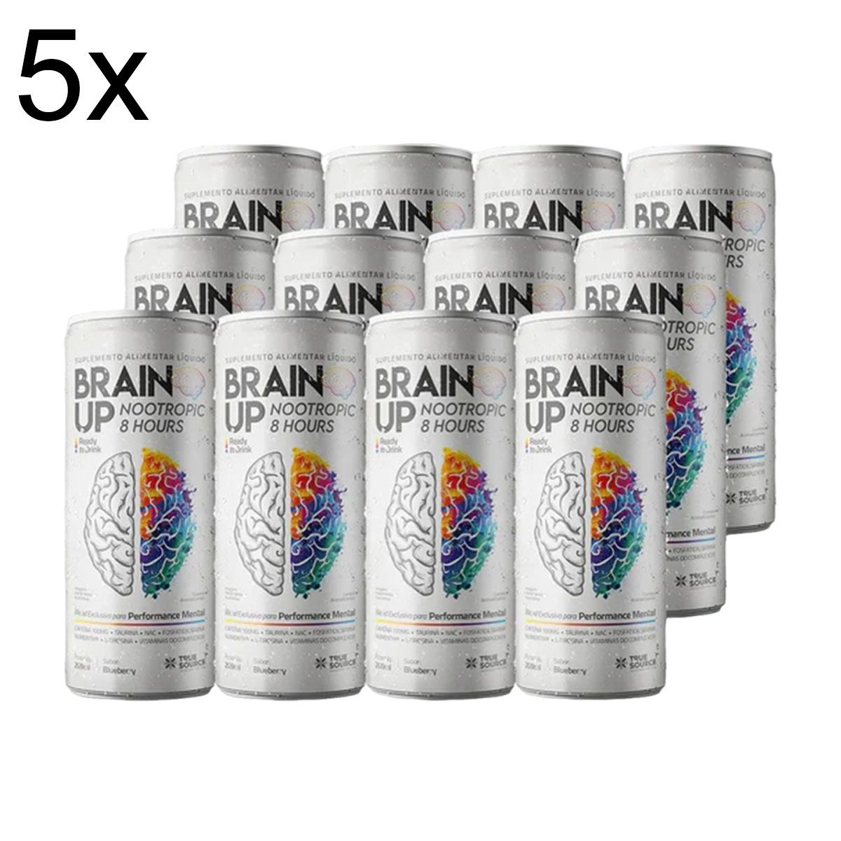 Kit 5X True Brain up Read to Drink - 12 Unidades 269ml Blueberry - True Source