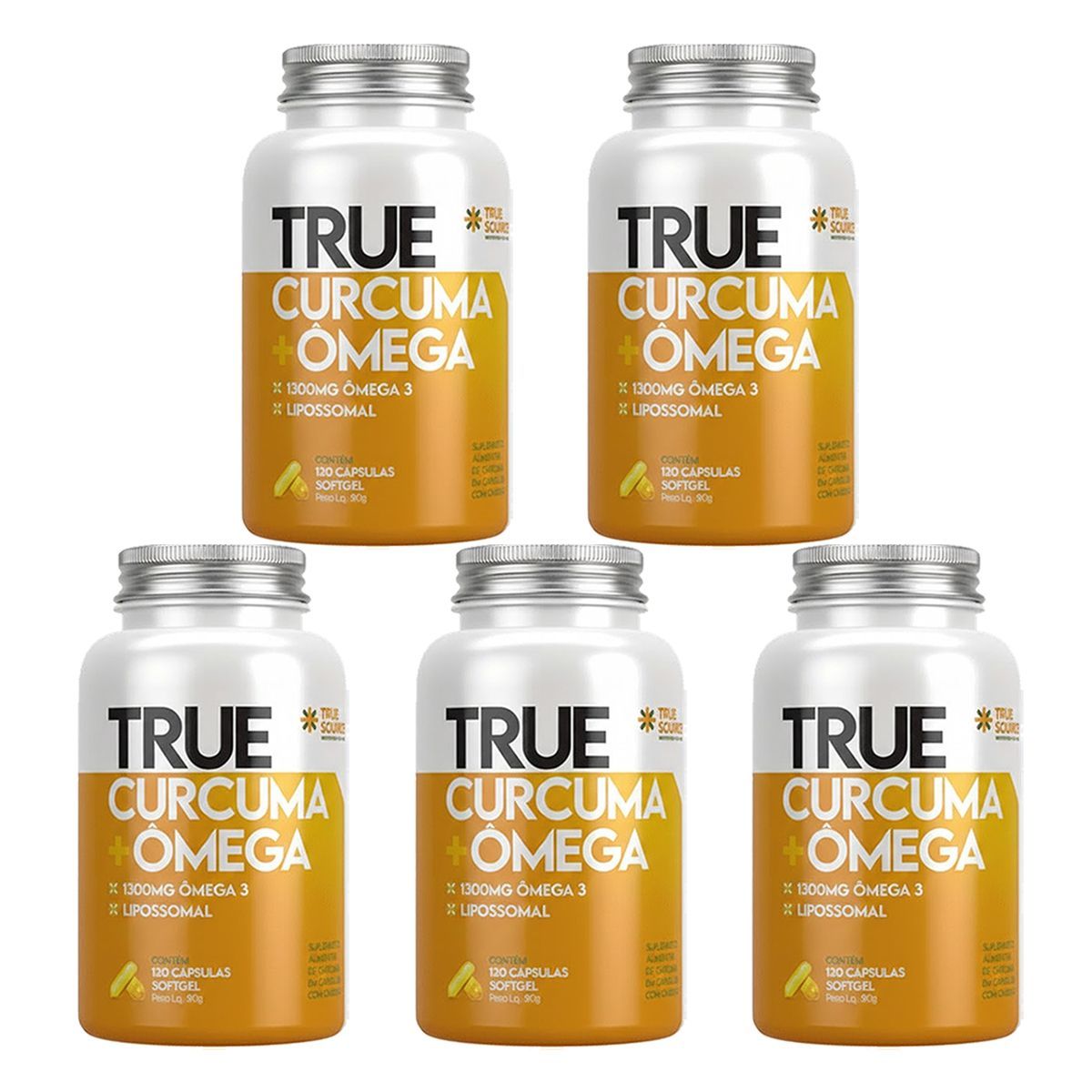 Kit 5X True C�rcuma + �mega Lipossomal - 120 C�psulas - True Source