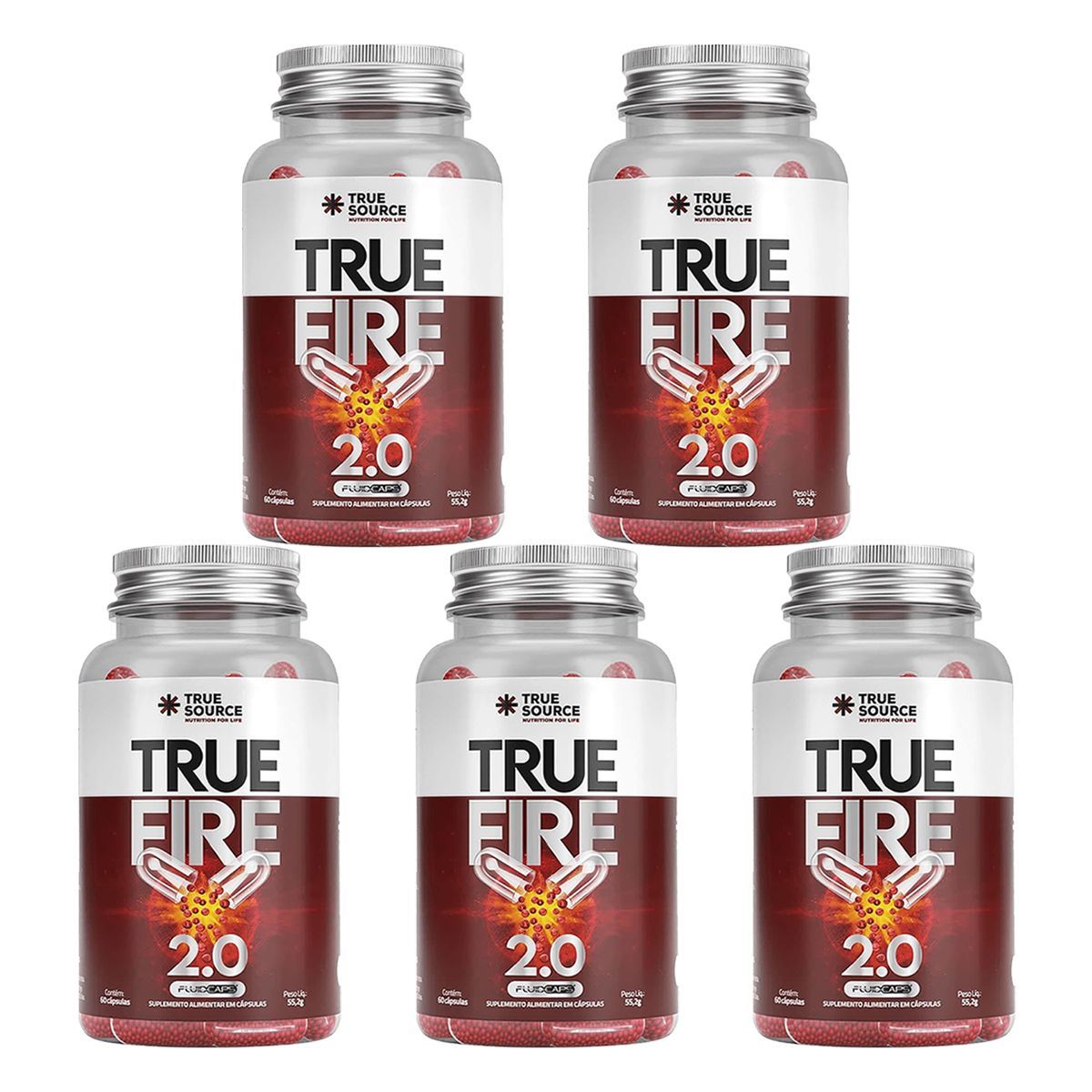 Kit 5X True Fire 2.0 - 60 C�psulas - True Source