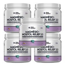 Kit 5X True Magn�sio + Inositol Relief 3.0 - 300g Camomila, Laranja e Lavanda - True Source