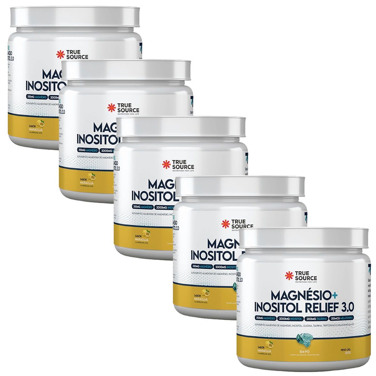 Kit 5X True Magn�sio + Inositol Relief 3.0 - 300g Maracuj� - True Source