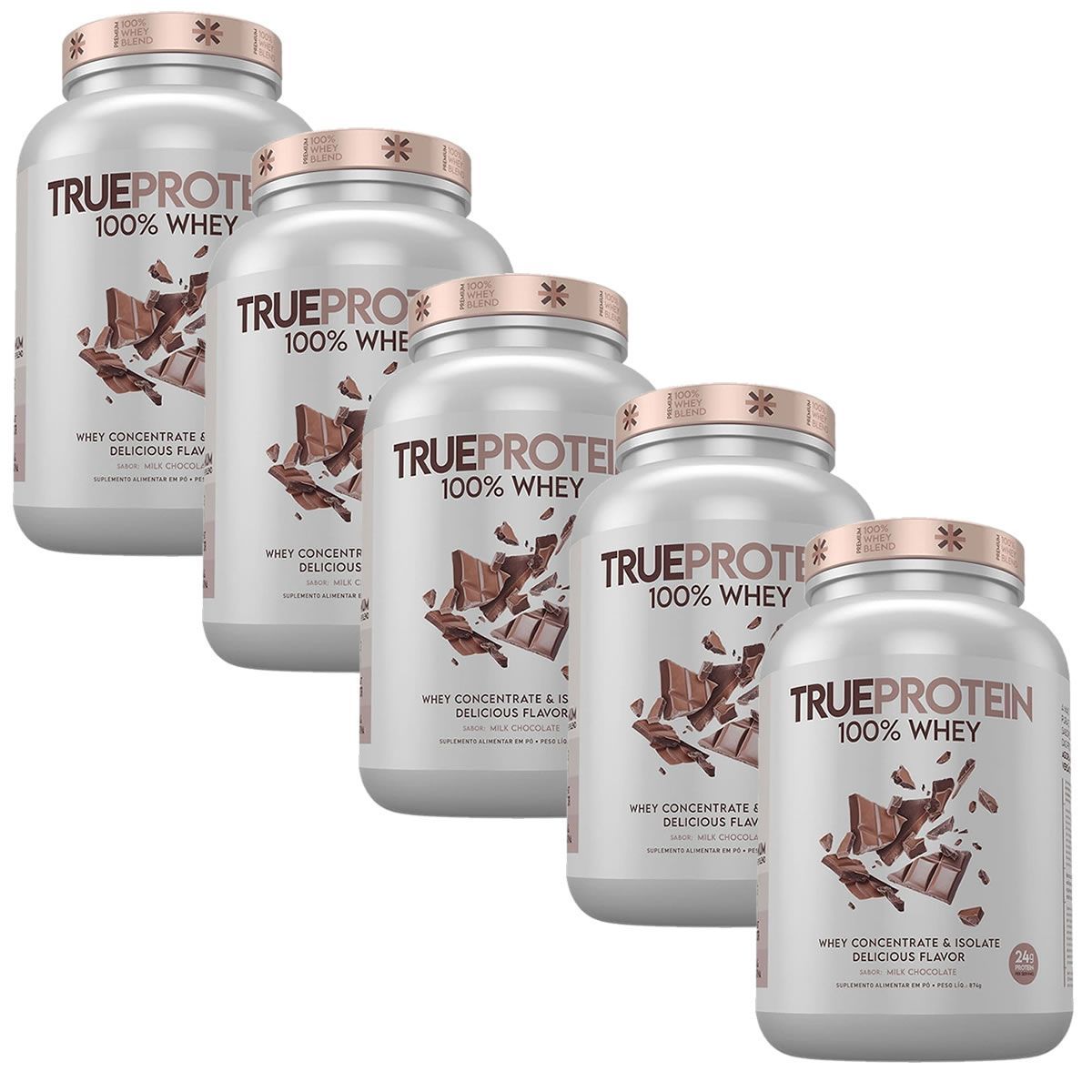 Kit 5X True Protein 100% Whey - 874g Milk Chocolate - True Source