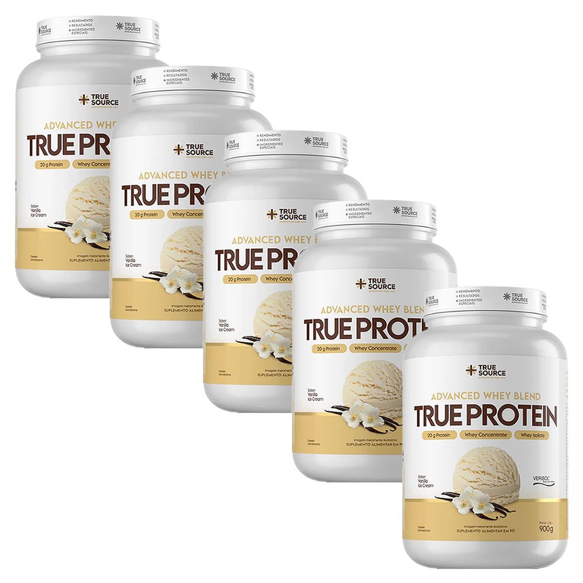 Kit 5X True Protein Advanced Whey - 900g Vanilla Ice Cream  - True Source