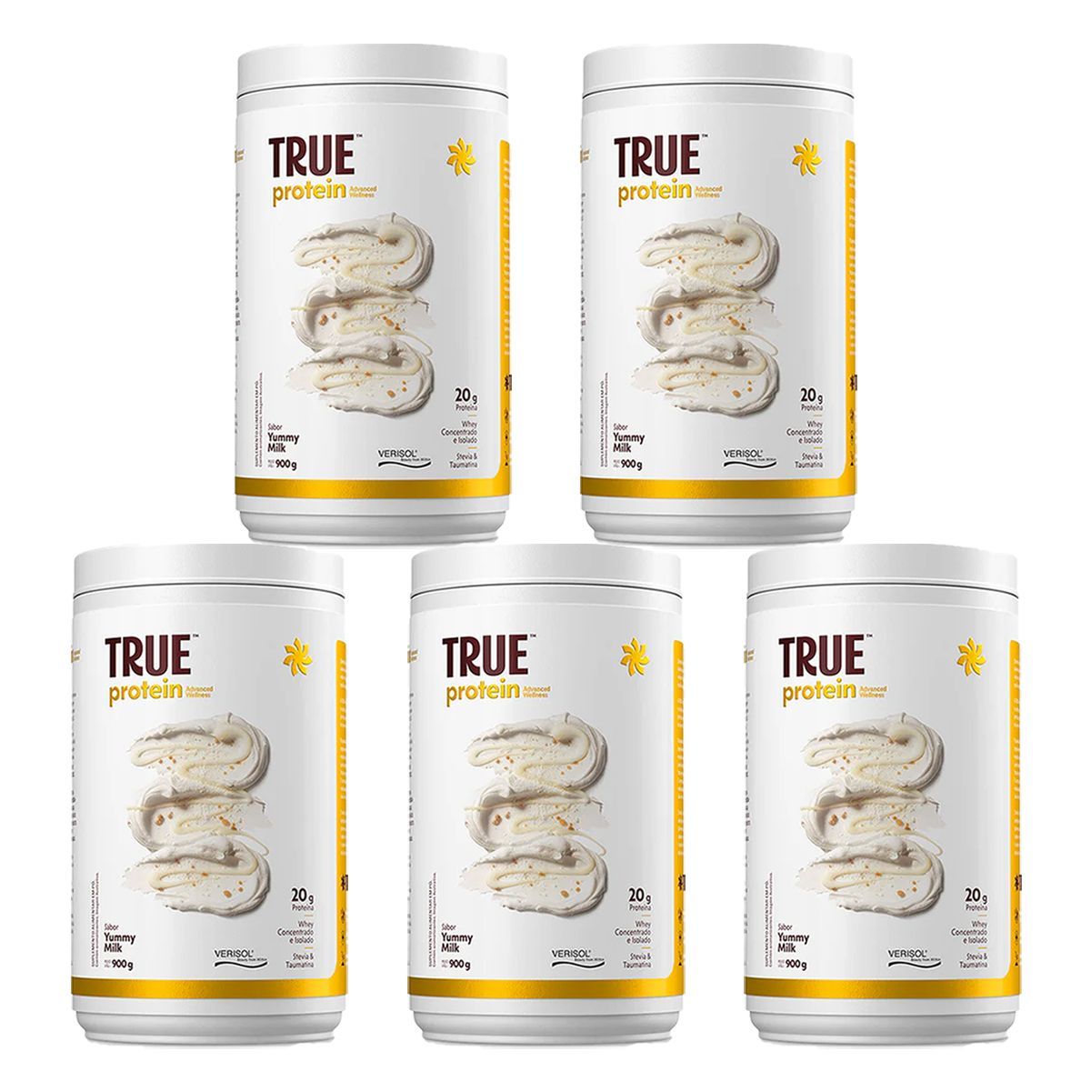 Kit 5X True Protein Advanced Whey - 900g Yummy Milk - True Source