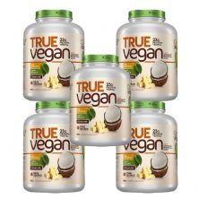 Kit 5X True Vegan Prote�na Vegetal - 1810g Chocolate Branco com Coco - True Source