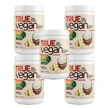 Kit 5X True Vegan Prote�na Vegetal - 418g Chocolate Branco com Coco - True Source