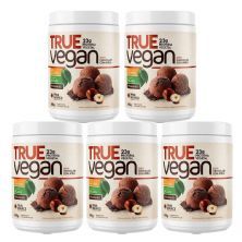 Kit 5X True Vegan Prote�na Vegetal - 418g Chocolate com Avel� - True Source