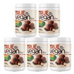 Kit 5X True Vegan Prote�na Vegetal - 418g Chocolate com Avel� - True Source