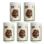 Kit 5X True Vegan Prote�na Vegetal - 837g Chocolate com Avel� - True Source