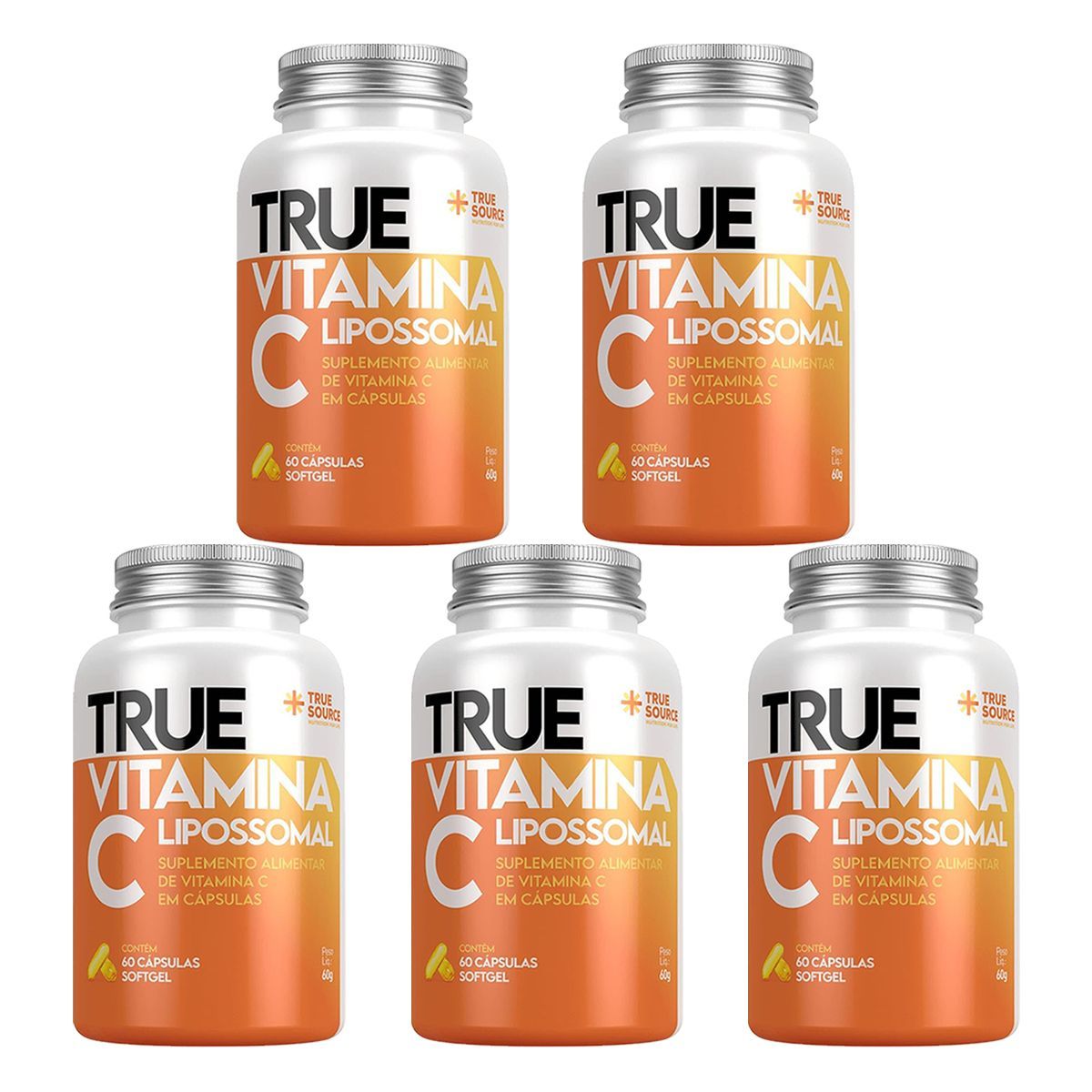 Kit 5X True Vitamina C Lipossomal - 60 C�psulas - True Source