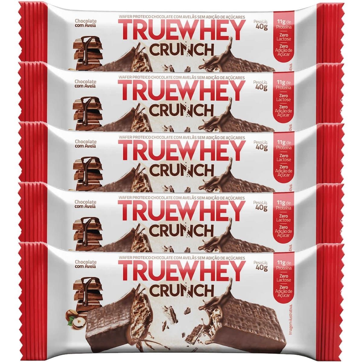 Kit 5X True Whey Crunch - 1 Unidade 40g Chocolate com Avel� - True Source