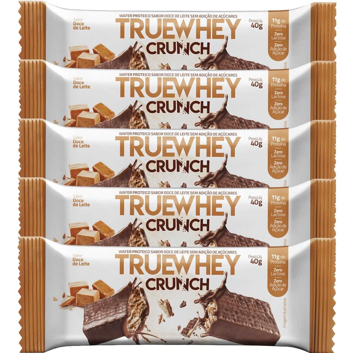 Kit 5X True Whey Crunch - 1 Unidade 40g Doce de Leite - True Source