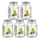 Kit 5X True Whey Protein Hidrolisado e Isolado - 837g Creme de Abacate Com Nibs de Cacau - True Source