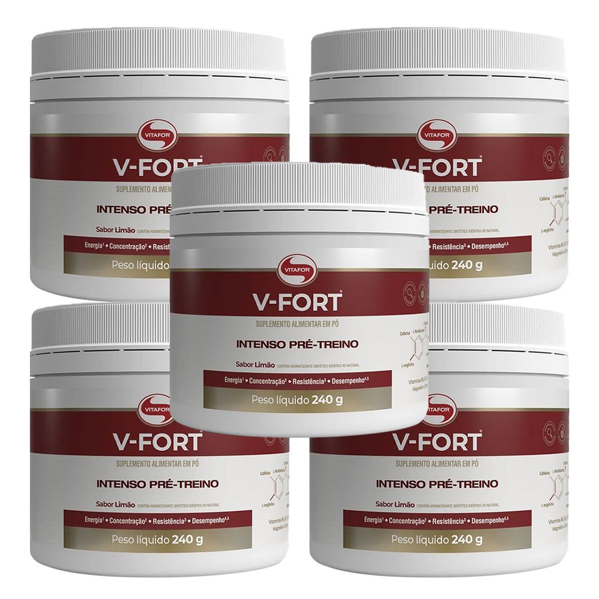 Kit 5X V-Fort - 240g Lim�o - Vitafor