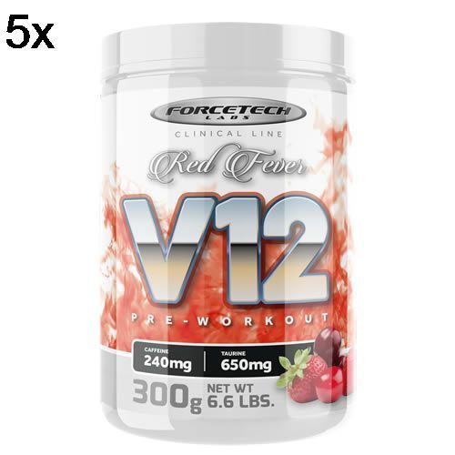 Kit 5X V12 Pre - Workout - 300g Red Fever - Forcetech Labs