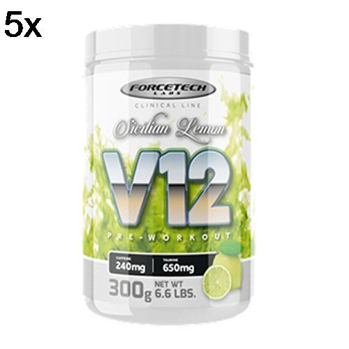 Kit 5X V12 Pre - Workout - 300g Sicilion Lemon - Forcetech Labs