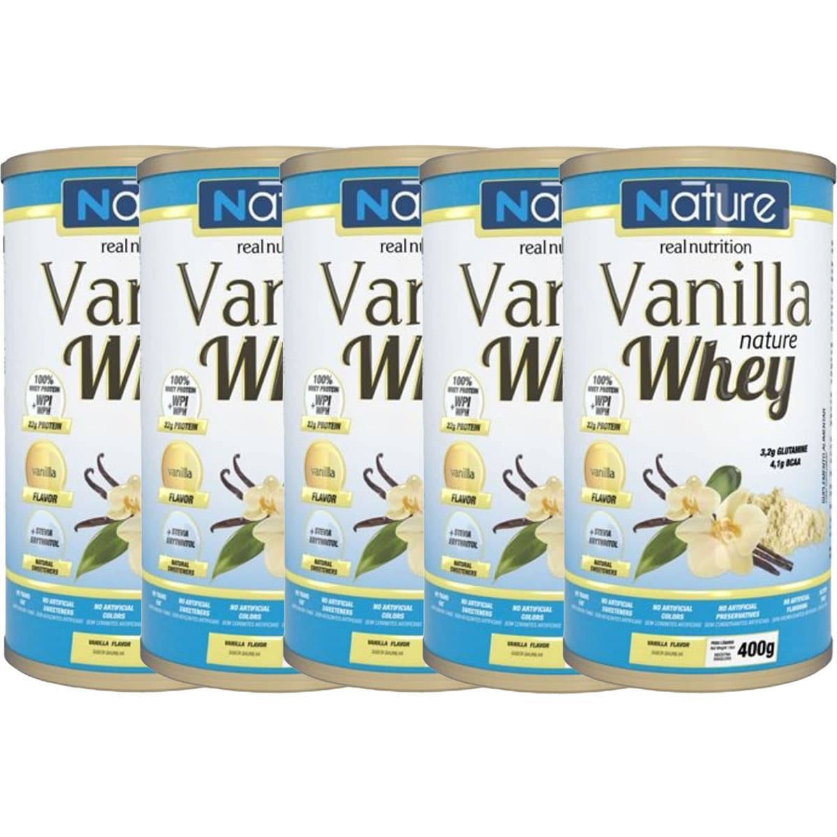 Kit 5X Vanilla Nature Whey - 400g Baunilha - Nutrata