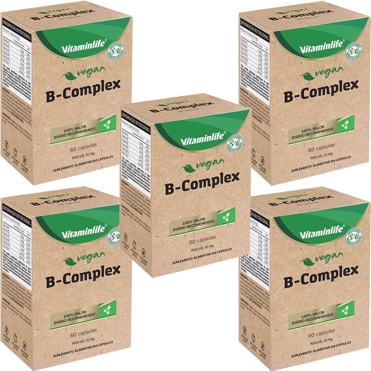 Kit 5X Vegan B Complex - 60 C�psulas - VitaminLife