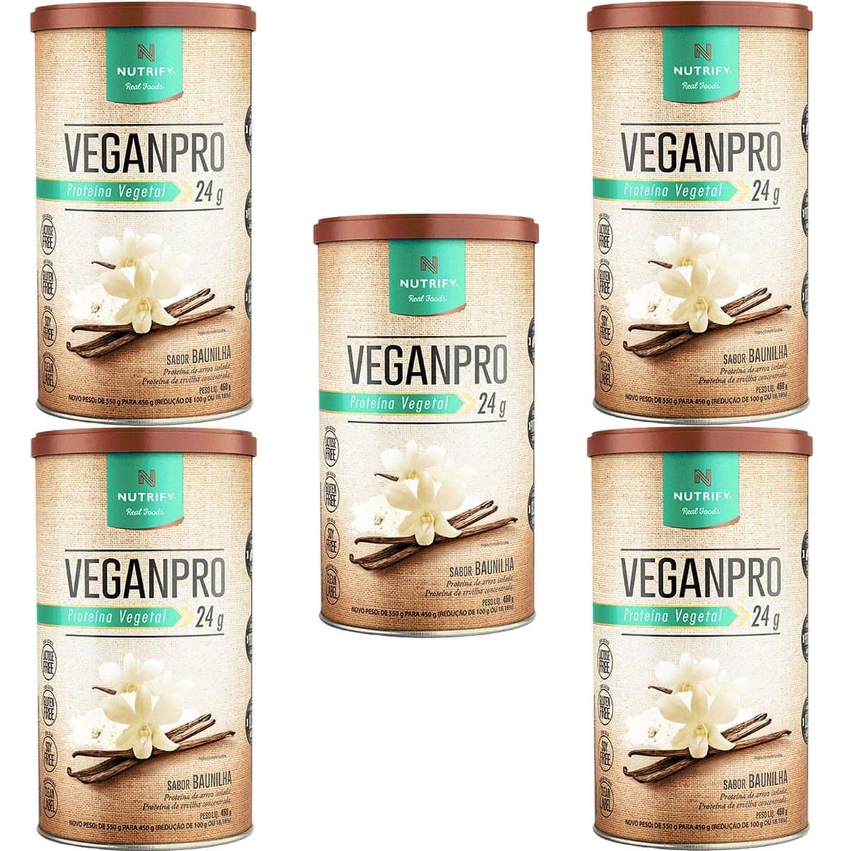 Kit 5X VeganPro - 450g Baunilha - Nutrify