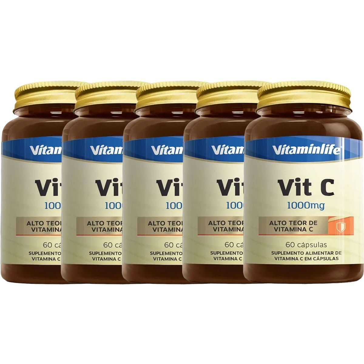 Kit 5X Vit C 1000mg - 60 C�psulas - VitaminLife