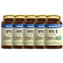 Kit 5X Vit E 400UI - 45 Softgels - Vitaminlife