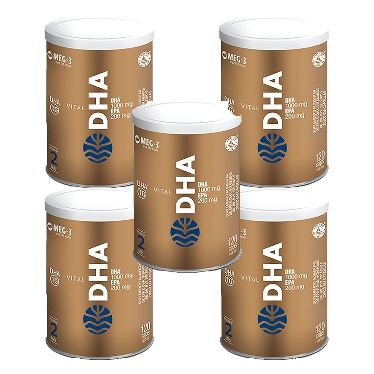 Kit 5X Vital DHA 10/50 - 120 C�psulas - Vital �tman
