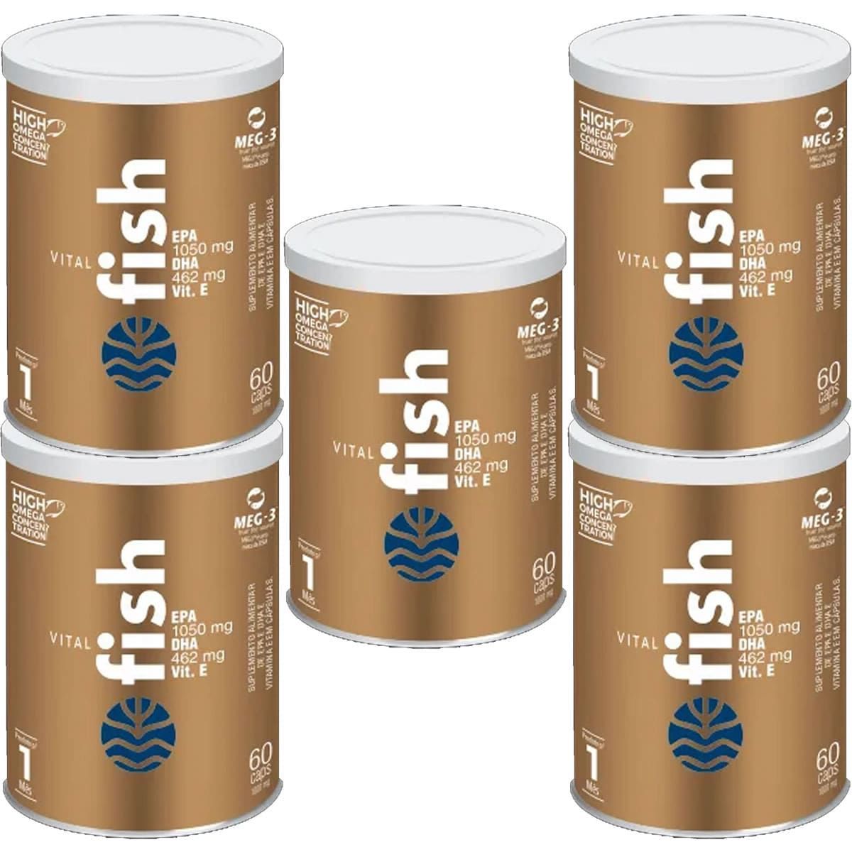 Kit 5X Vital Fish  - 60 C�psulas - Vital �tman