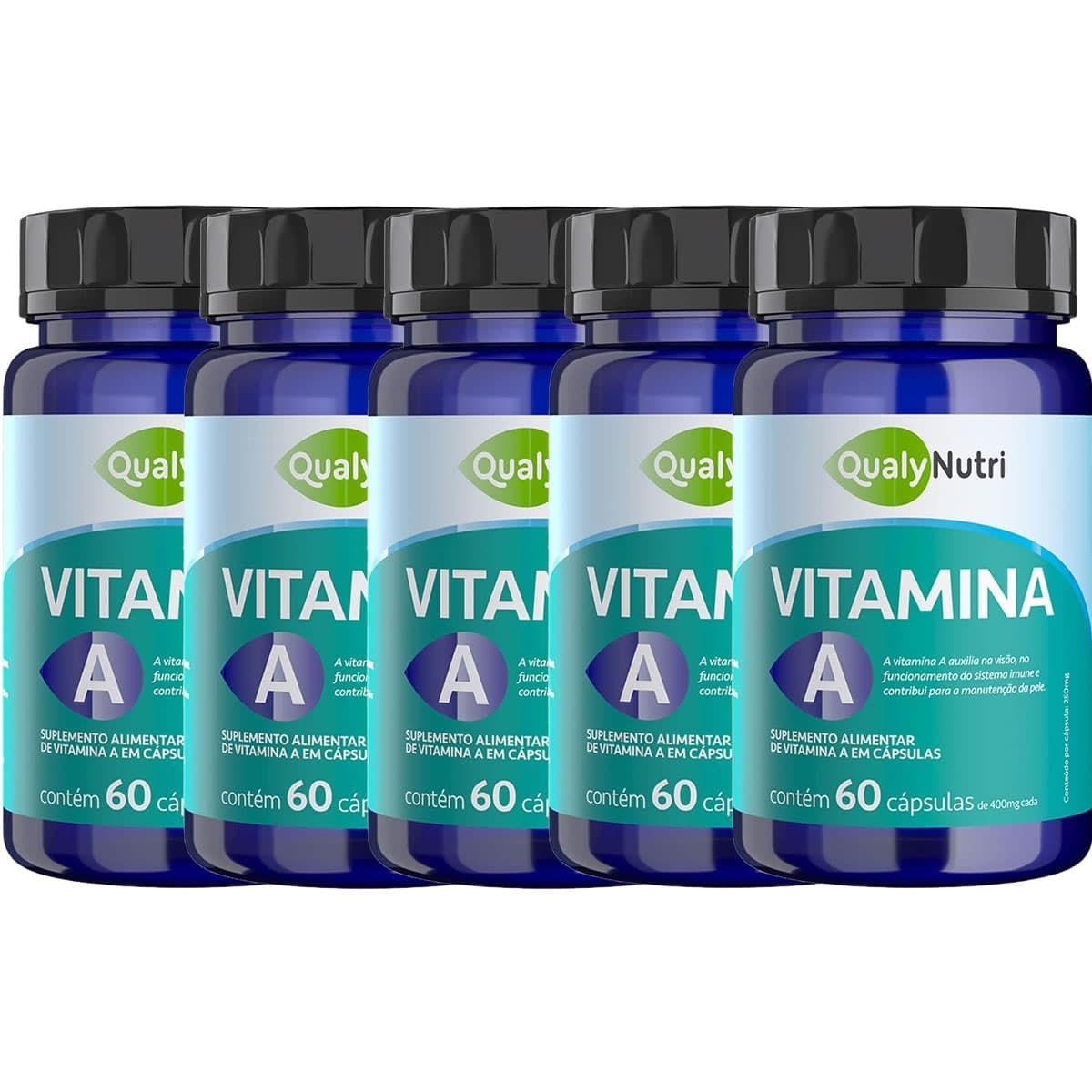 Kit 5X Vitamina A - 60 C�psulas - QualyNutri