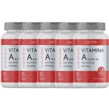 Kit 5X Vitamina A 8.000UI Acetato de Retinol - 60 C�psulas - Lauton Nutrition